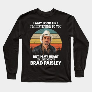 Country Balladeer Brad Paisley's Sentimental Vocal Prowess Long Sleeve T-Shirt